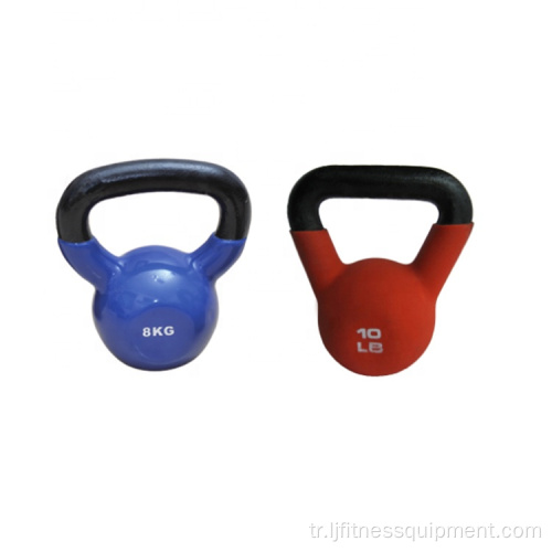 Renkli Gym Fitness Dökme Demir Ağırlıklar Kauçuk Kettlebells